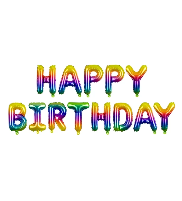 Girlanda z balónov Happy birthday - dúhová