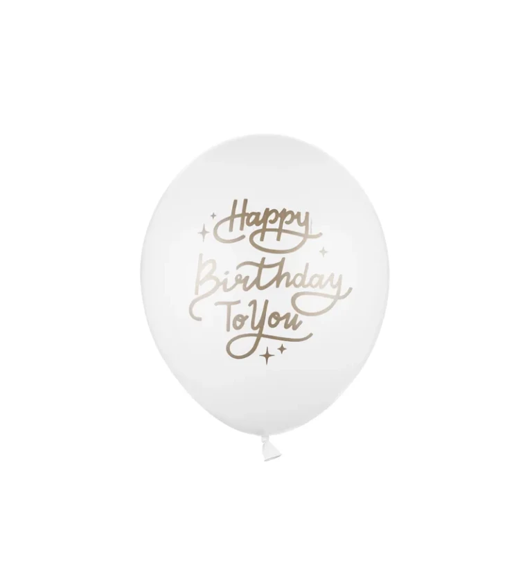 Biele balóniky - Happy Birthday