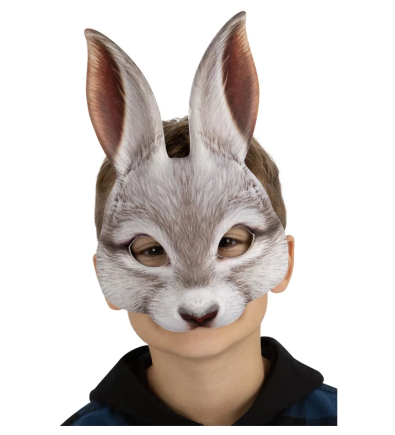 Maska na tvár - Králik, biely