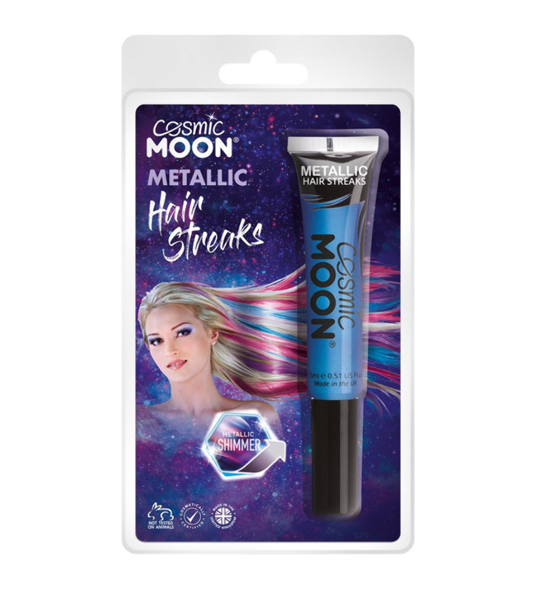 Modrá maskara na vlasy