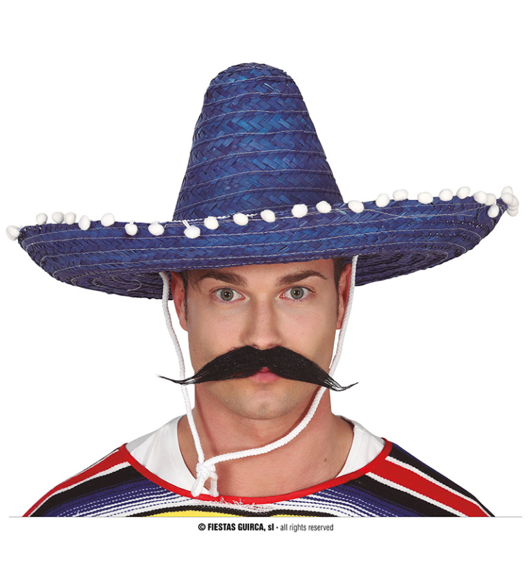 Mexický modrý slamený klobúk