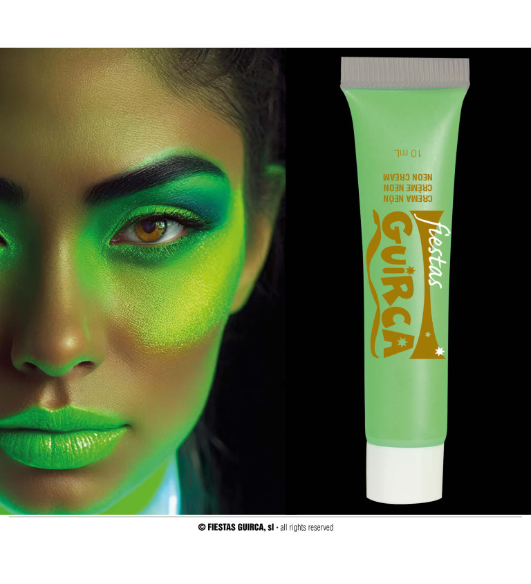 Neónovo zelená make-up farba
