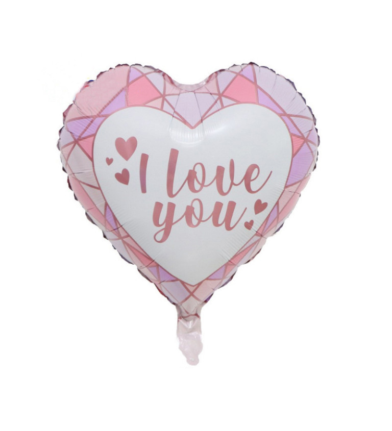 Fóliový balónik - I love you, ružový