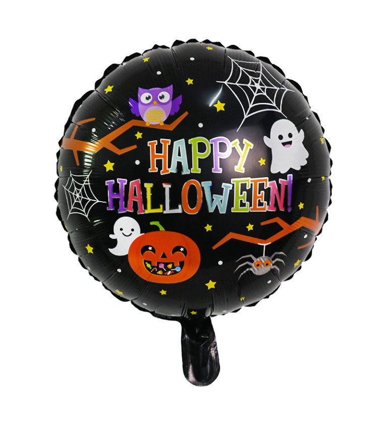 Fóliový balónik - Happy Halloween, farebný