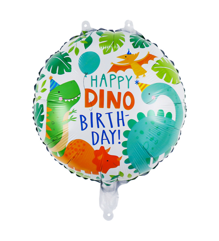 Fóliový balónik - Happy birthday dinosauri