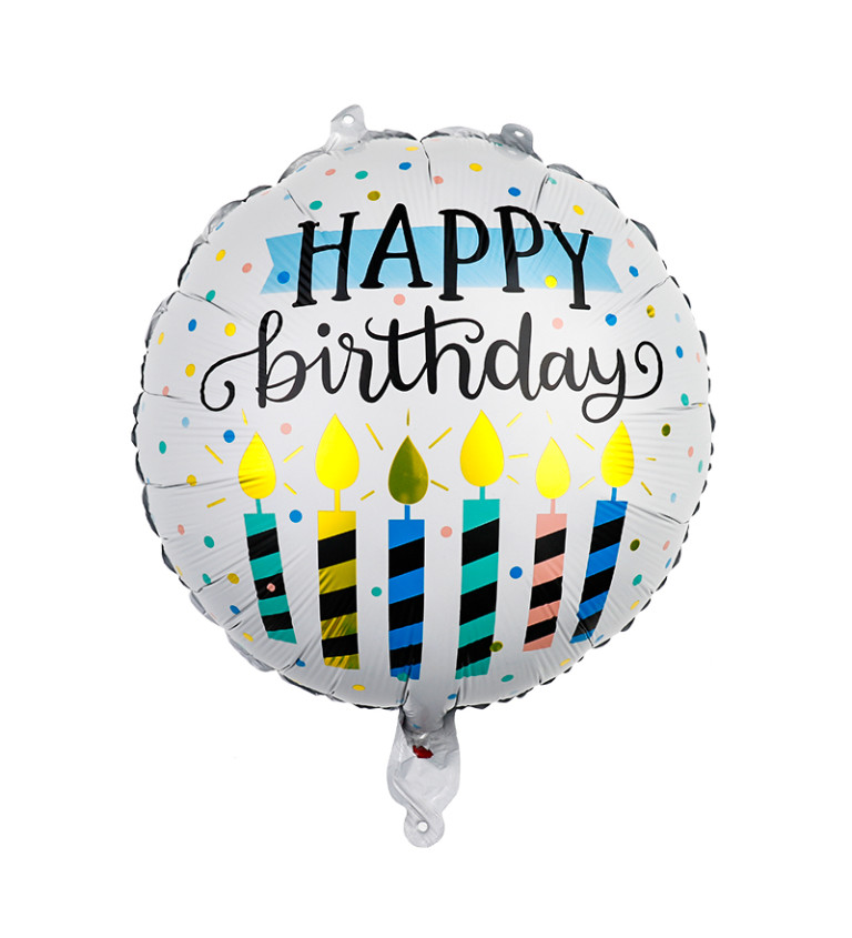 Fóliový balónik - Happy birthday sviečky
