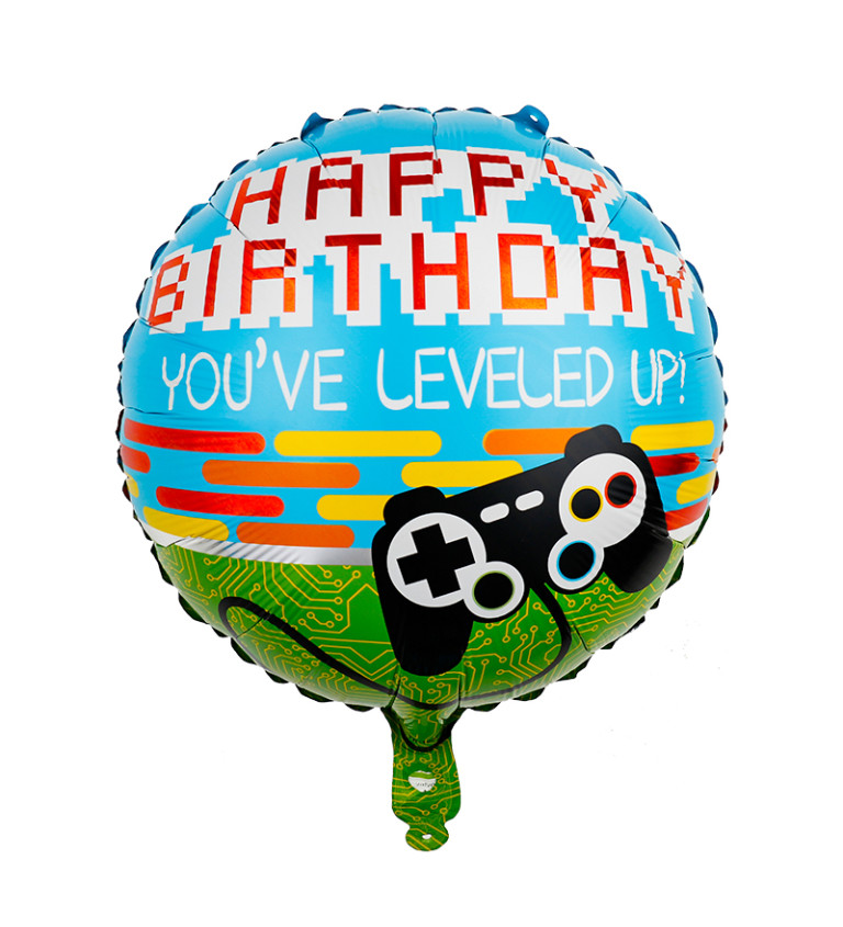 Fóliový balónik - Happy birthday gamer