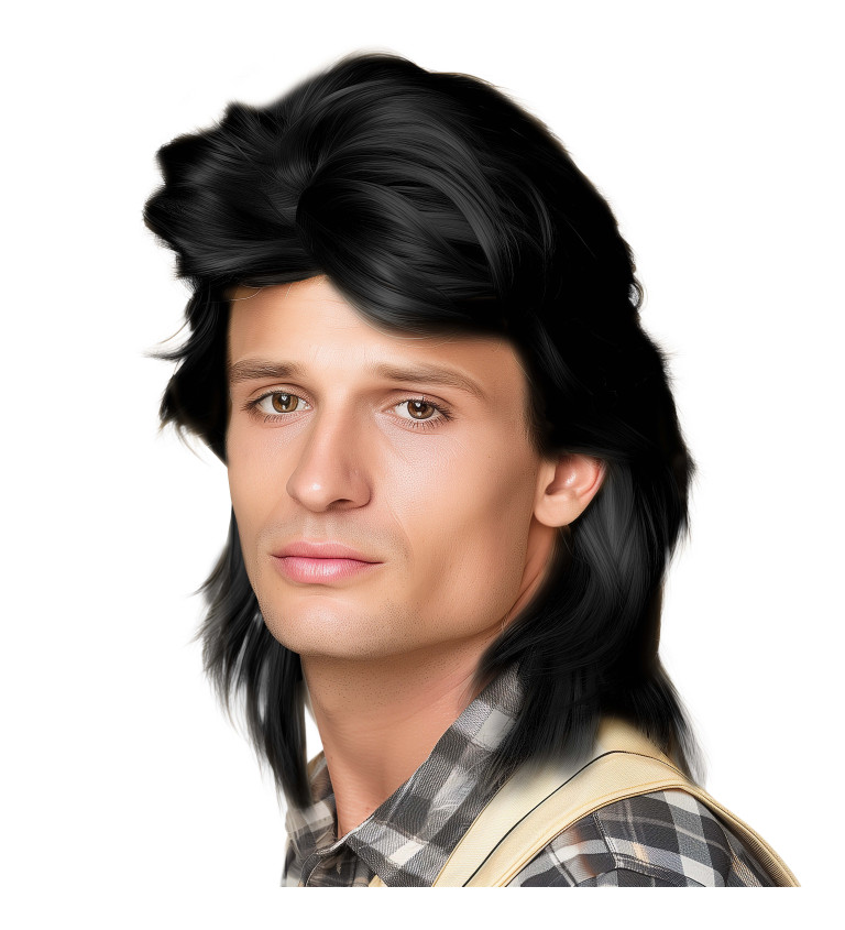 Pánska parochňa - mullet, čierna
