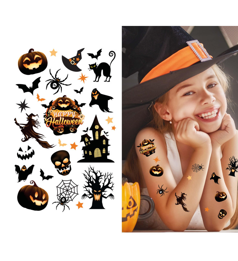 Halloweenské tetovanie pre deti