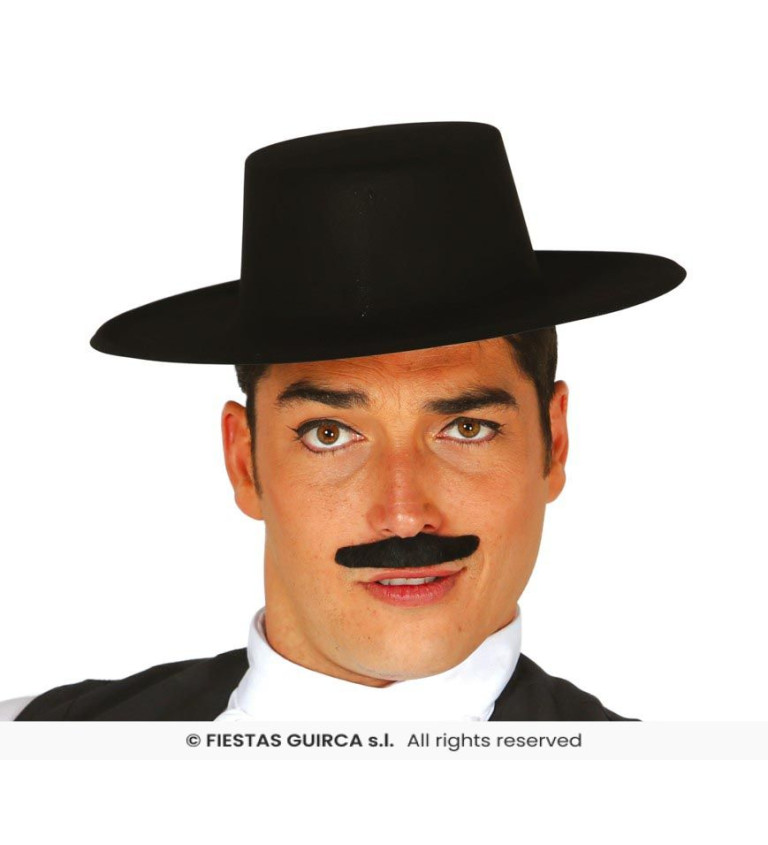 Čierny semiševý flamenco klobúk