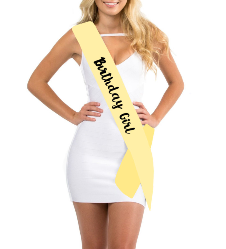 Narodeninová zlatá šerpa - Birthday girl