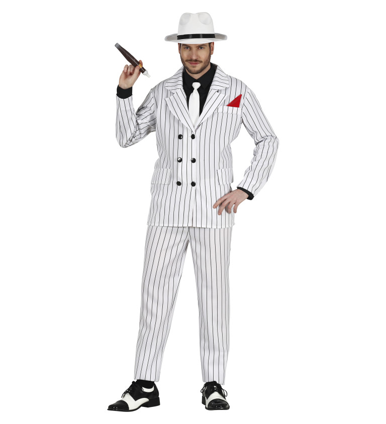 Pánsky kostým - Gangster, White