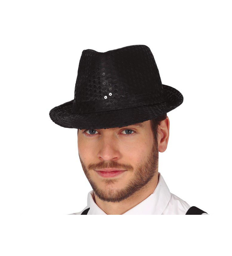 Filtový gangsterský klobúk – čierny