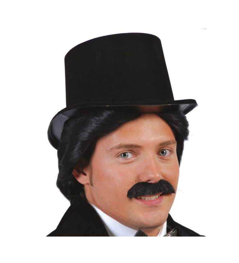 Čierny semišový cylindrový klobúk