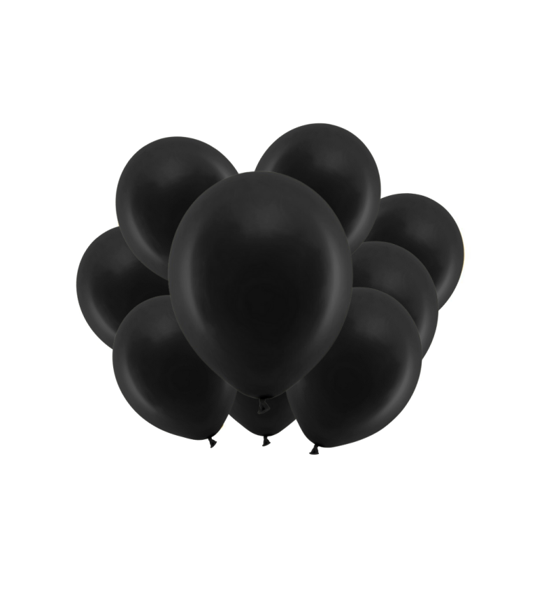Metalické čierne latexové balóny 30 cm, 10 ks