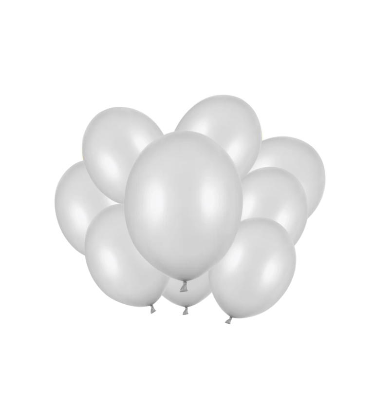 Latexové balóniky strong metalické strieborné 30 cm 10 ks