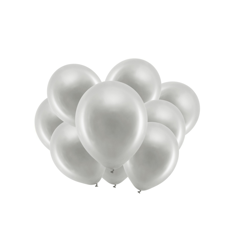 Latexové balóniky metalické sivé 30 cm 10 ks