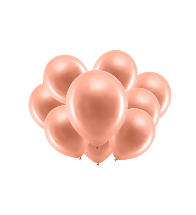 Metalické lososové latexové balóniky 30 cm, 10 ks