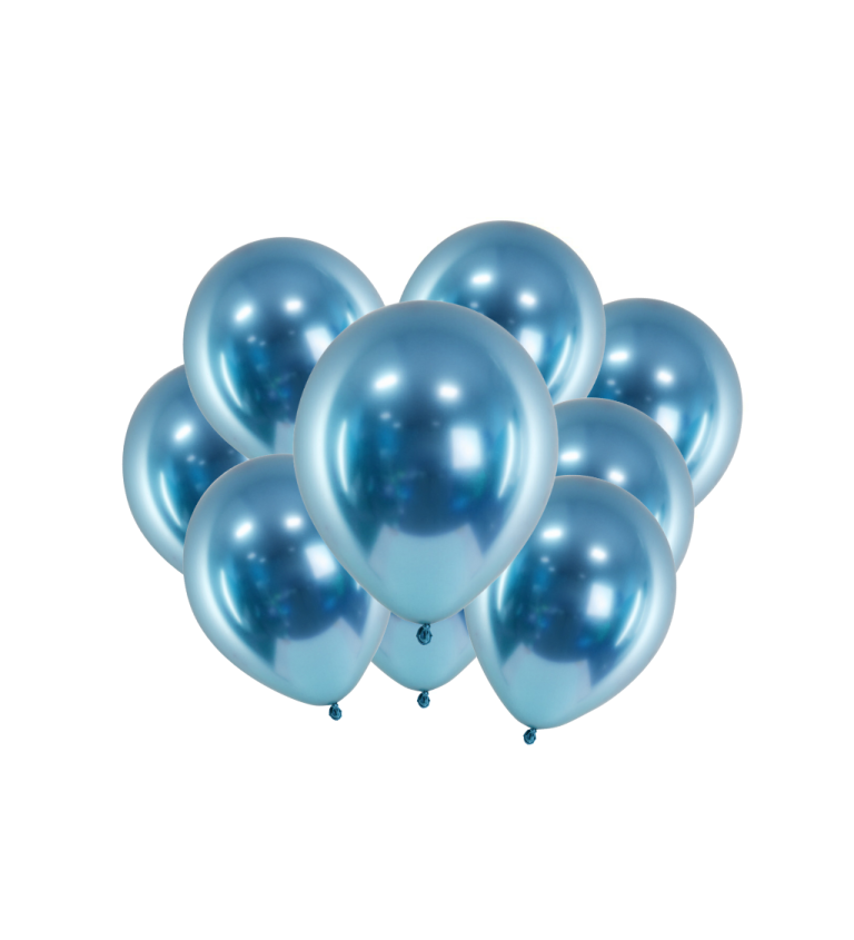 Latexové balóniky chrómové modré 30 cm 10 ks