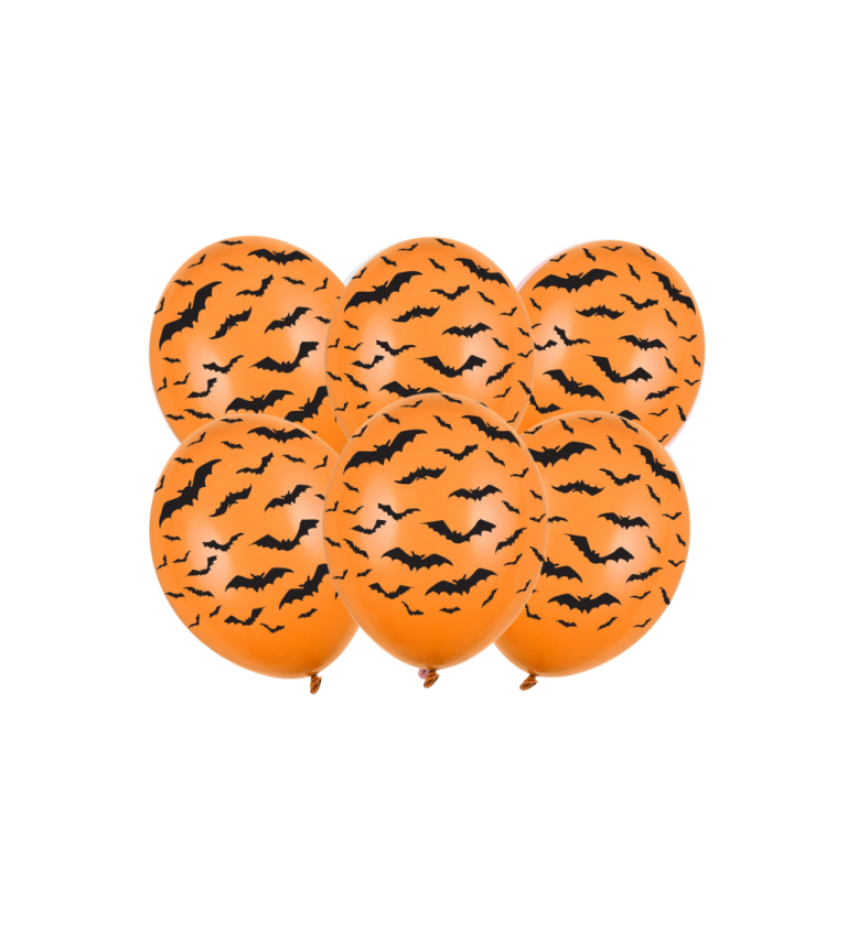 Latexové balóniky strong pastelové oranžový netopierí 6 ks