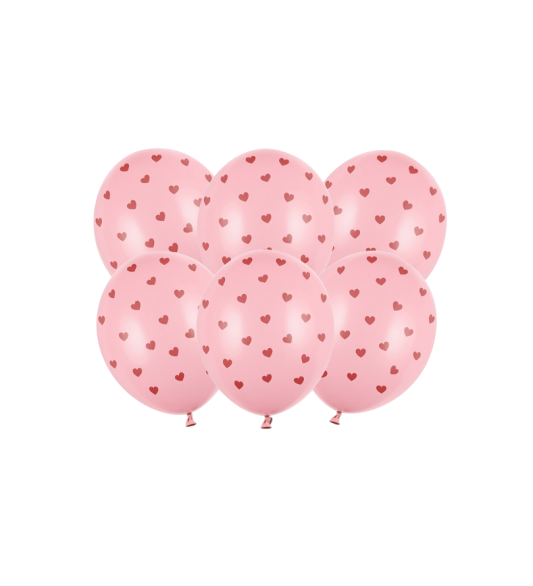 Latexové balóniky strong pastelové malé srdiečka 30 cm 6 ks