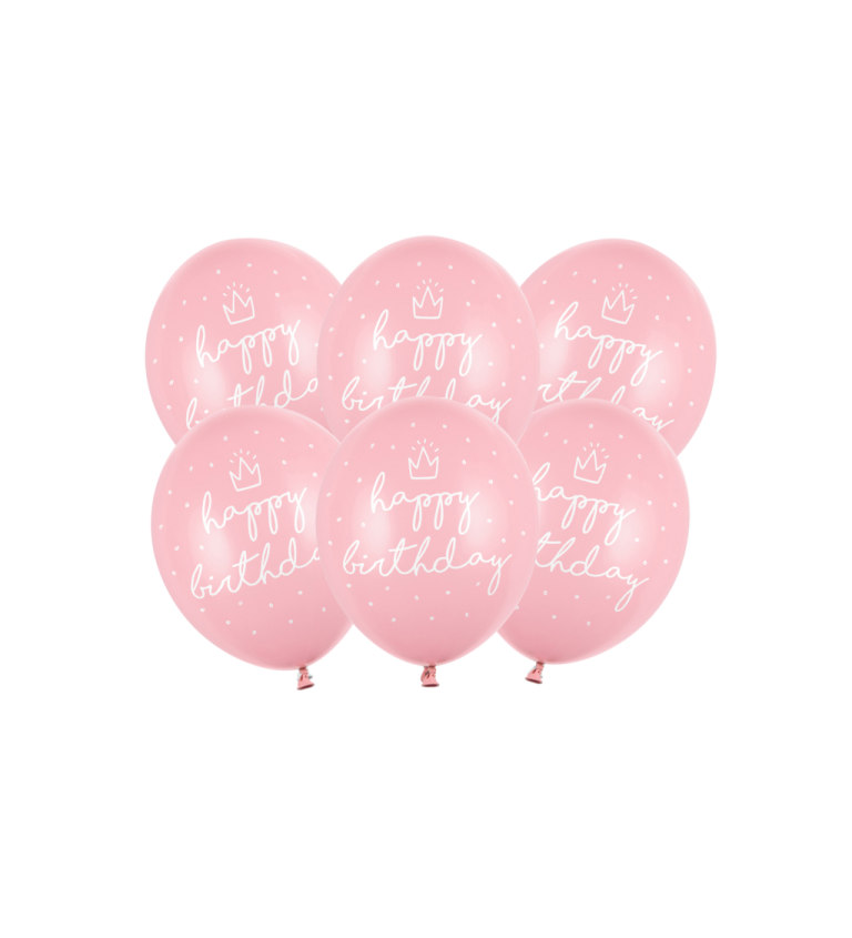 Latexové balóniky strong pastelové happy birthday 6 ks