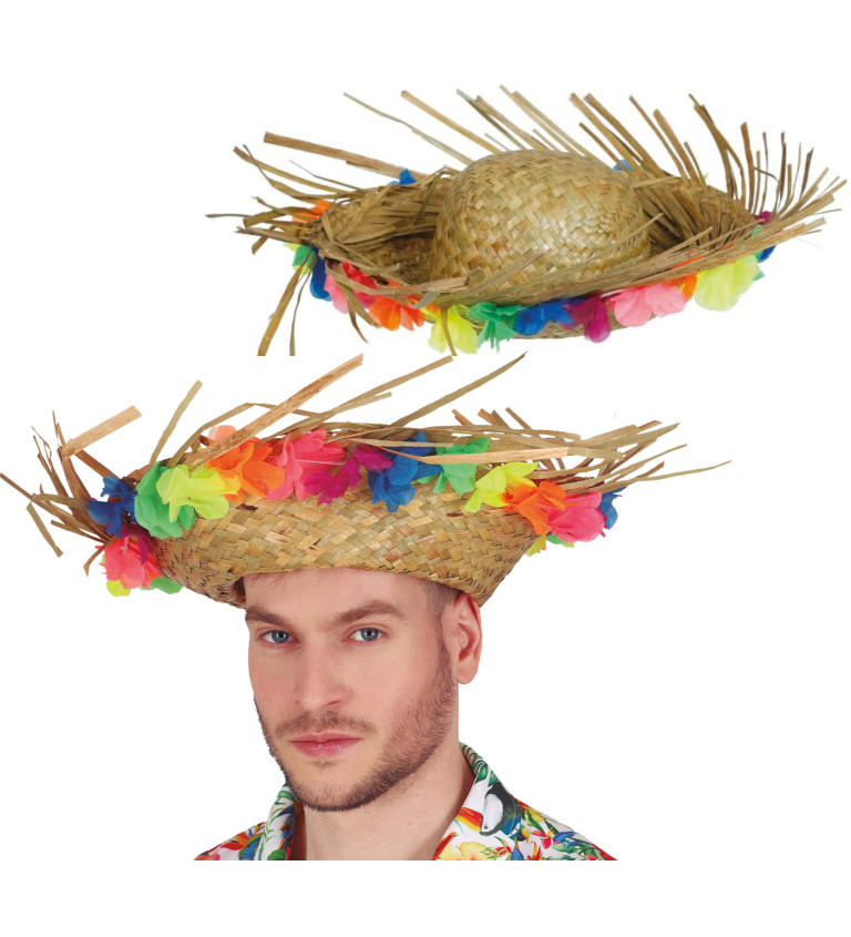 Slamenený klobúk s kvetmi