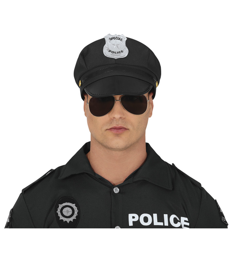 Policajná čiapka, čierna