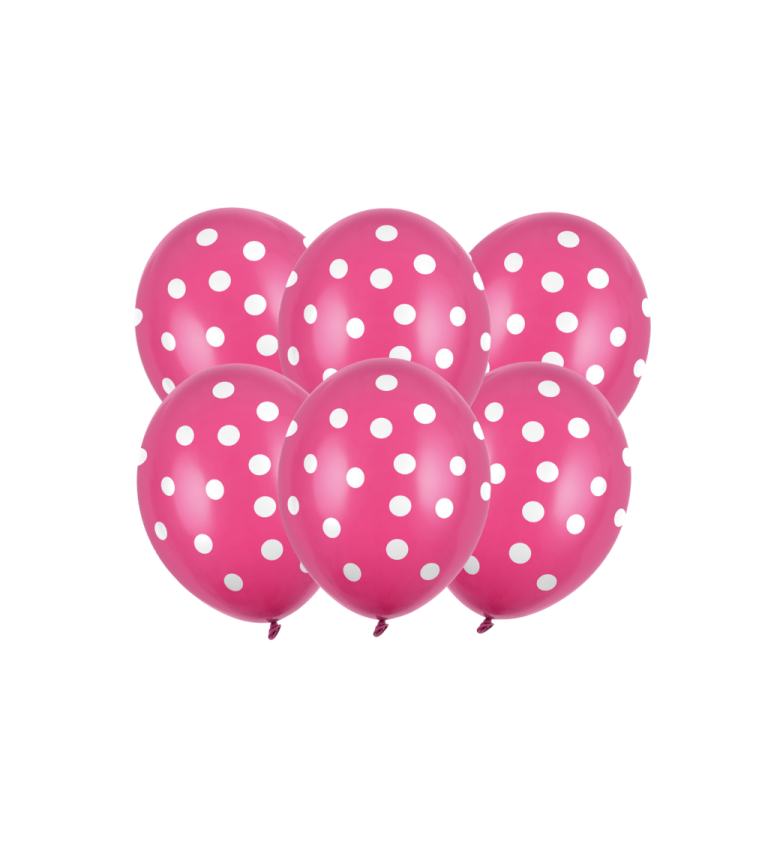 Latexové balóniky strong pastelové biele bodky 30 cm 6 ks