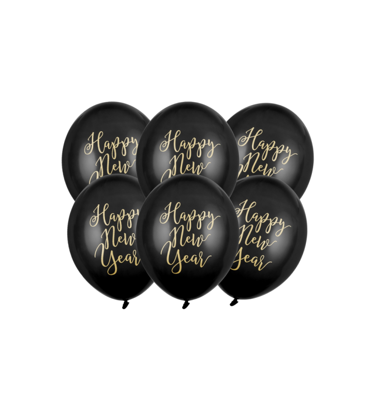 Latexové balóniky strong pastelové Happy New Year 30 cm 6 ks