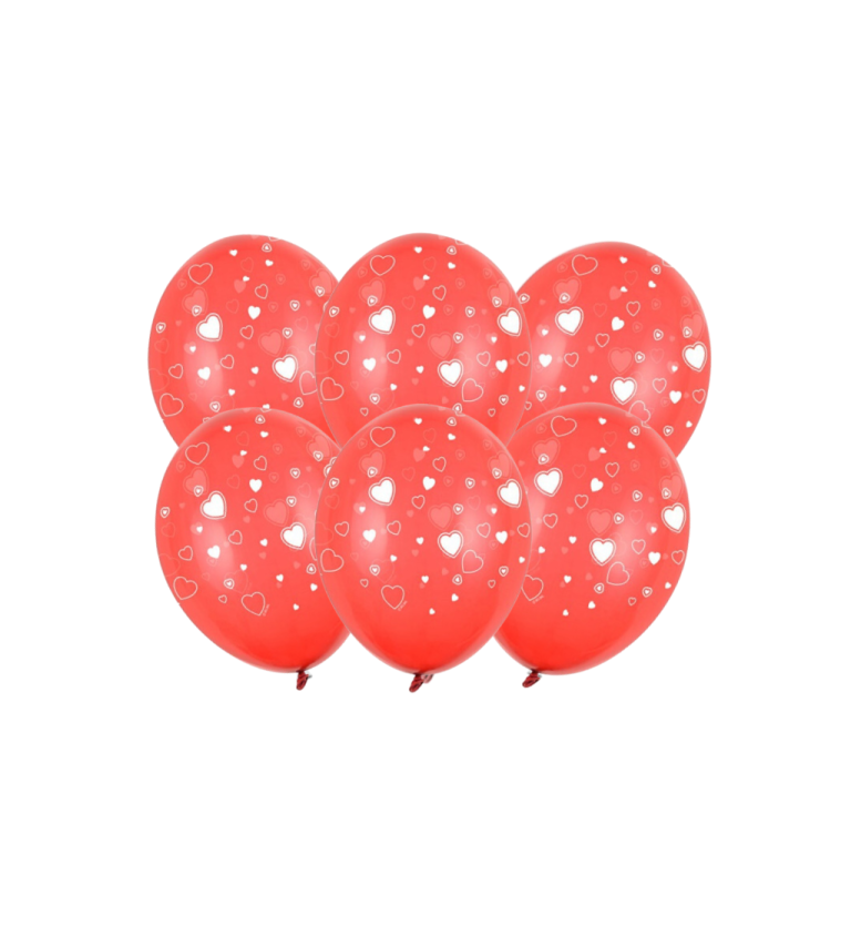 Latexové balóniky strong krištáľovo červené 30 cm 6 ks