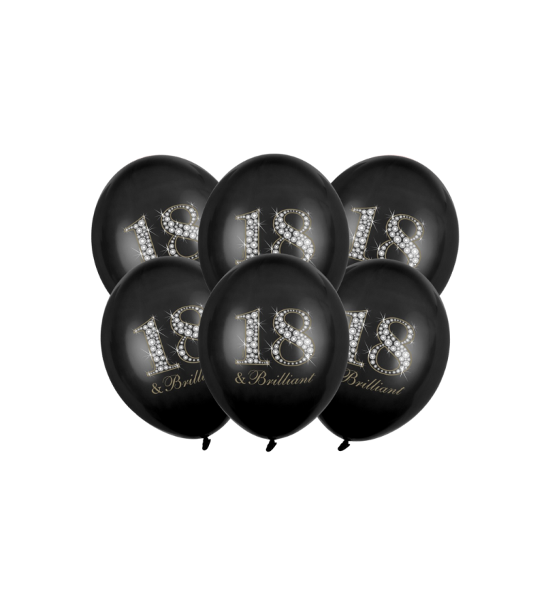 Latexové balóniky strong pastelové 18th birthday 30 cm 6 ks