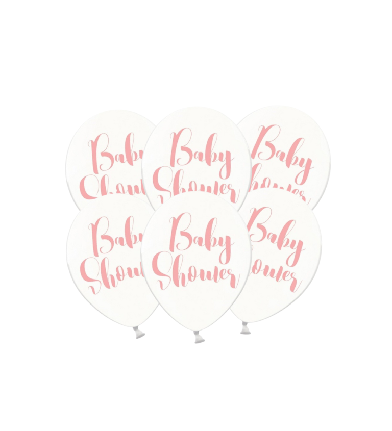 Latexové balóniky strong priehľadné Baby shower 30 cm 6 ks