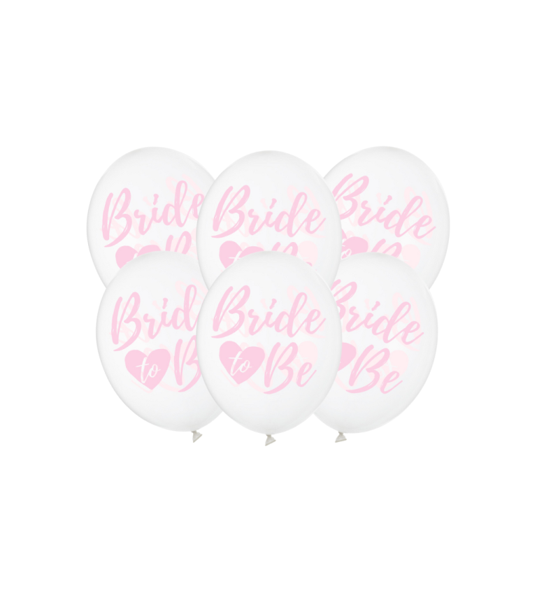 Latexové balóniky strong priehľadné Bride to be 30 cm 6 ks