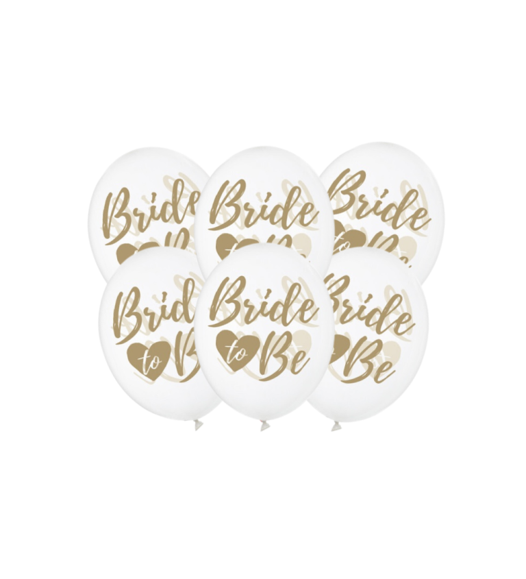 Latexové balóniky strong priehľadné Bride to be 30 cm 6 ks