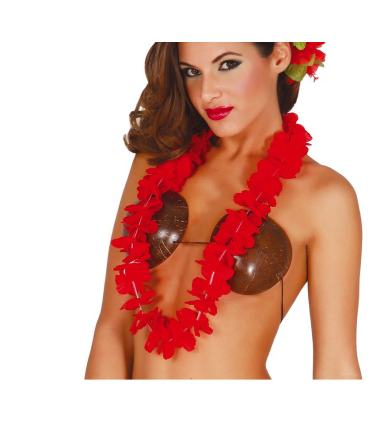 Havajský náhrdelník červený