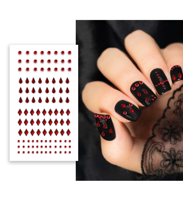 Samolepky na nechty - červené
