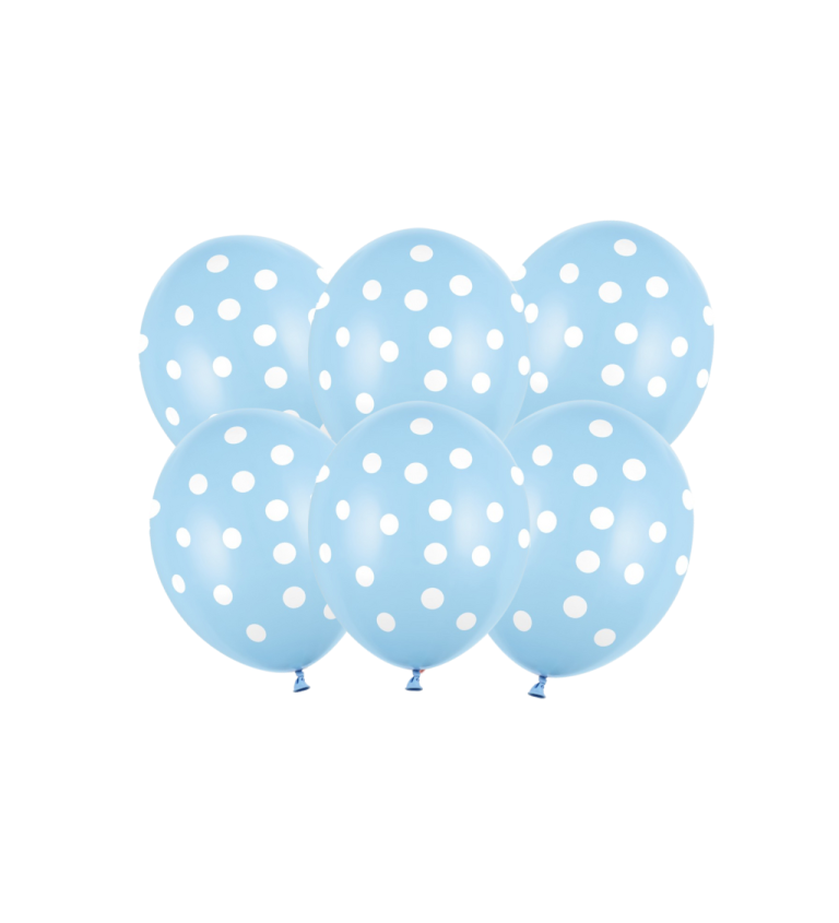 Latexové balóniky strong pastelové biele bodky 30 cm 6 ks