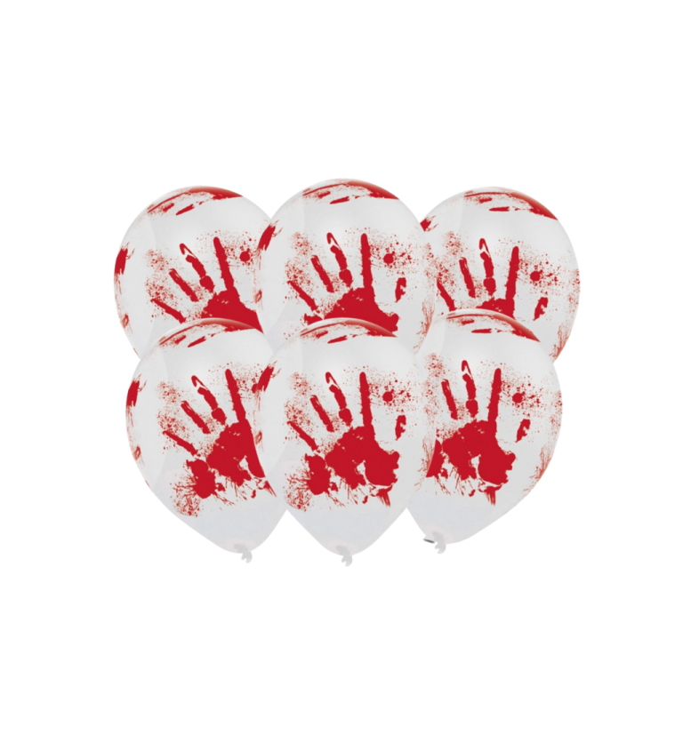 Latexové balónky na Halloween 30 cm krvavé stopy, 6 ks