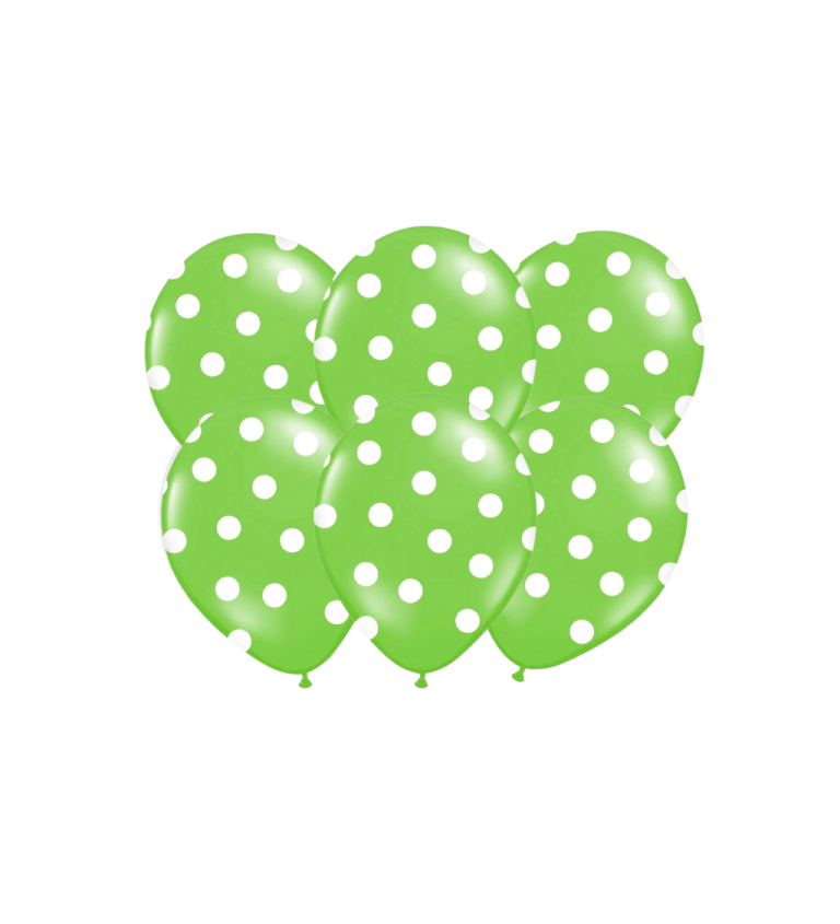 Latexové balóniky strong pastelovo zelené s bodkami 30 cm 6 ks
