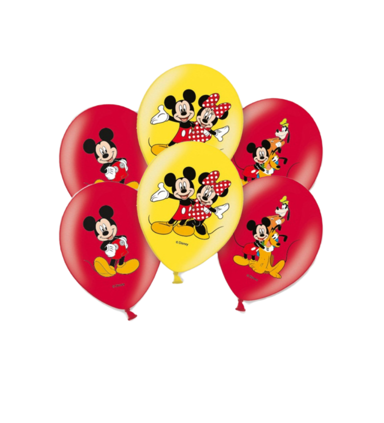 Latexové balóniky 27,5 cm Mickey mouse club, 6 ks