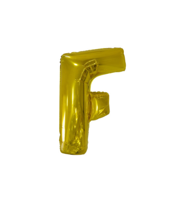 Fóliový zlatý balónik - písmeno F