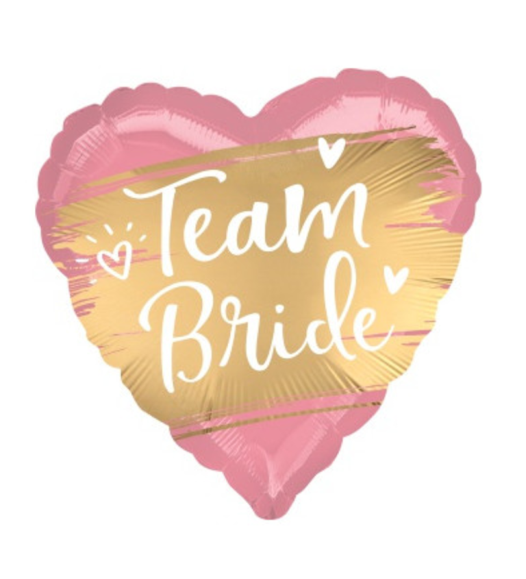 Fóliový ružový balónik - team bride