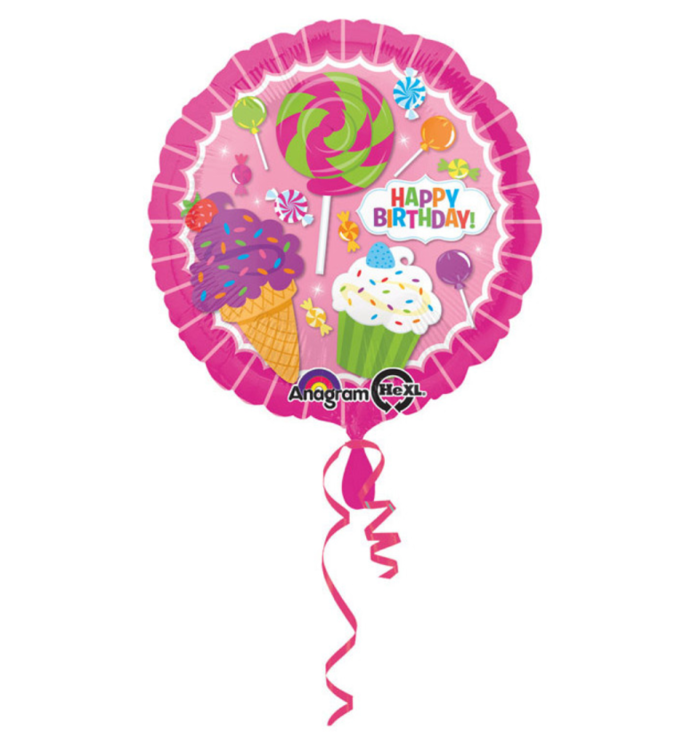 Ružový balón - Happy Birthday