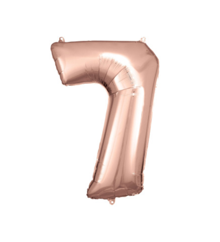 Fóliový rose gold balón - číslo 7