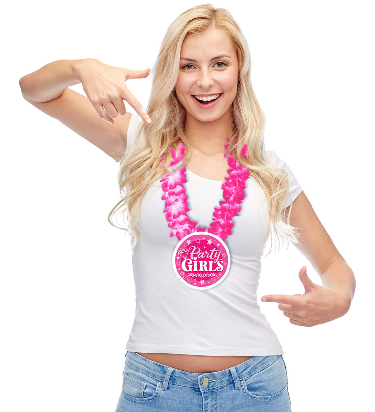 Ružový havajský veniec "Party girls"