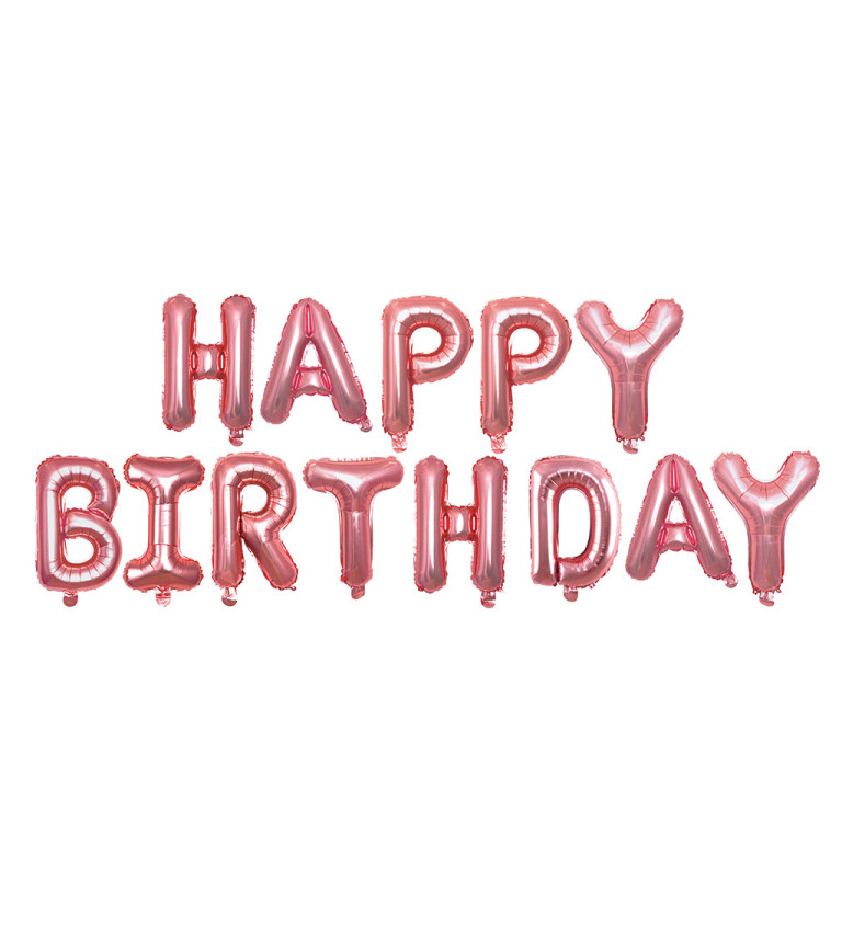 Fóliový balónik Happy birthday - rosegold