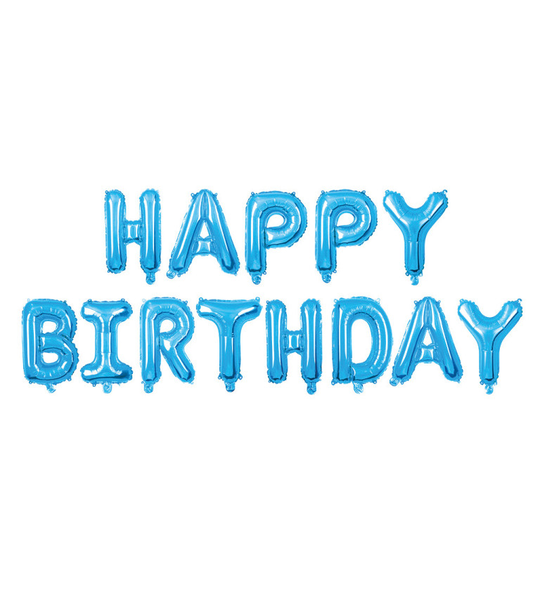 Fóliový balónik Happy birthday - modrý
