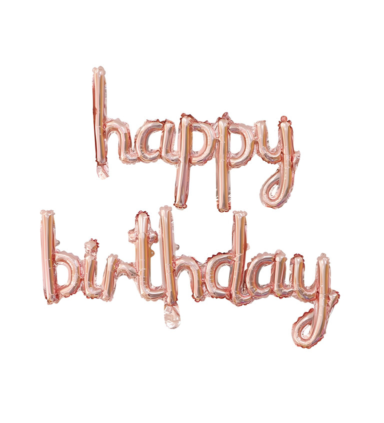 Fóliový balónik Happy birthday - rosegold