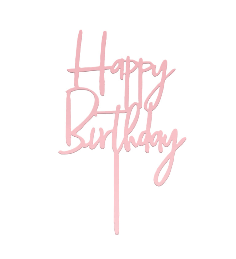 Zápich do torty Happy birthday - Rosegold